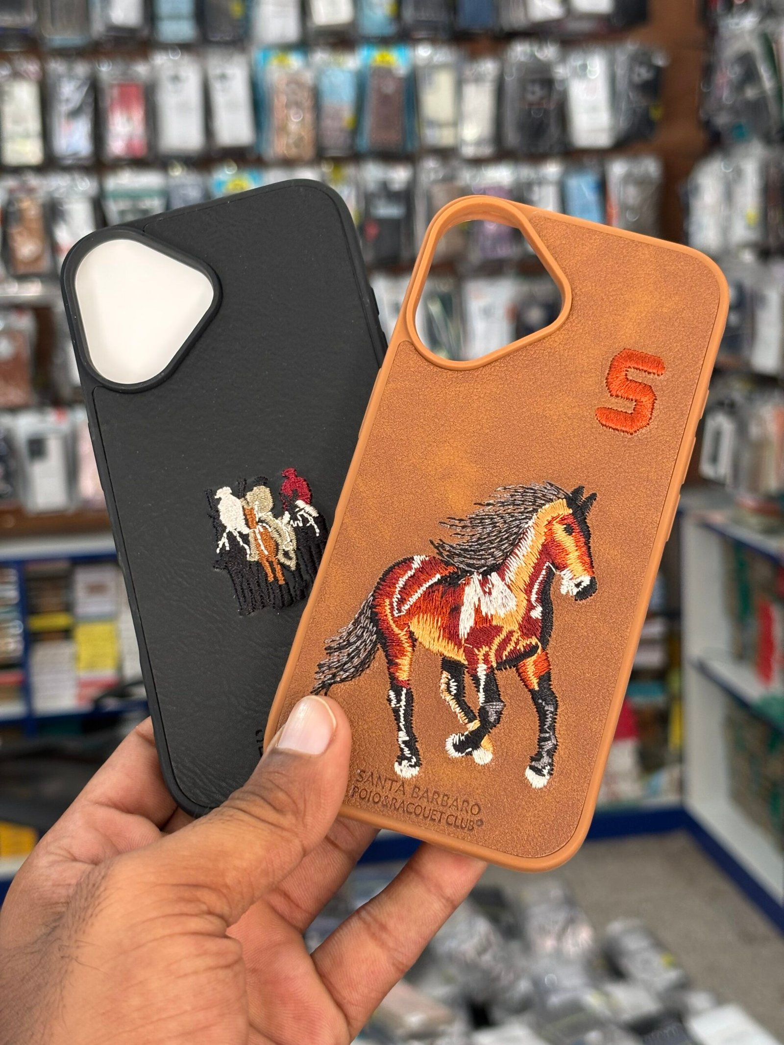 Premium Horse Embroidered Leather Case for iPhone 16 thumbnail 2