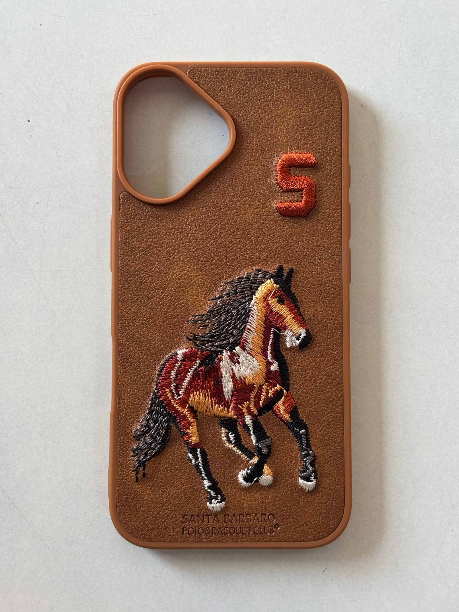 Premium Horse Embroidered Leather Case for iPhone 16 thumbnail 3