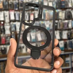 Premium Transparent MagSafe Ring Stand Case for Samsung Galaxy S26 – Black