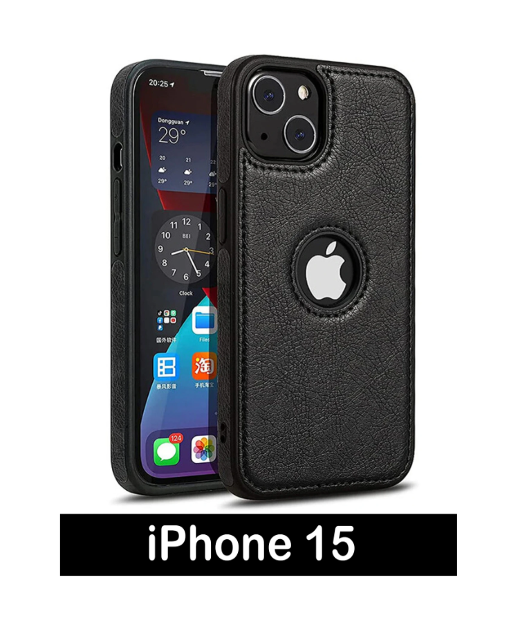 iPhone Black Leather Cover